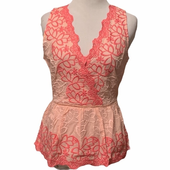 Shades of pink embroidered sleeveless top - Picture 1 of 11